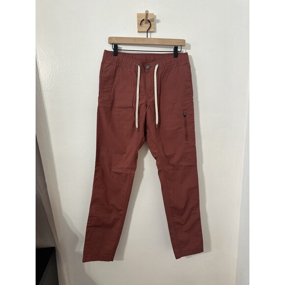 Vuori Men’s Ripstop Climber Drawstring Pants Med Terra Orange Pockets Outdoors - Picture 2 of 9